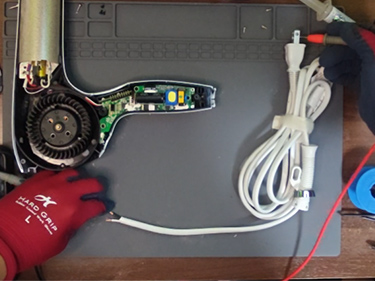 電源ケーブル断線修理