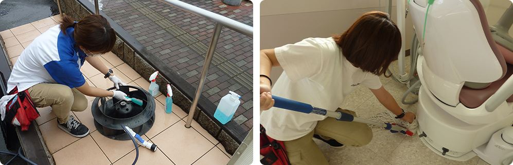 クリニックの定期清掃を専門に、毎日お客様のご家庭や医療現場を回っていました